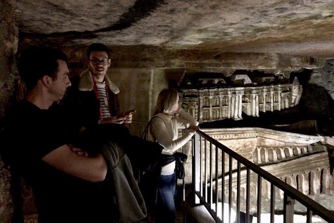 Catacombs of Paris Semi-Private VIP Restricted Access Tour - Descending 130 steps into Paris