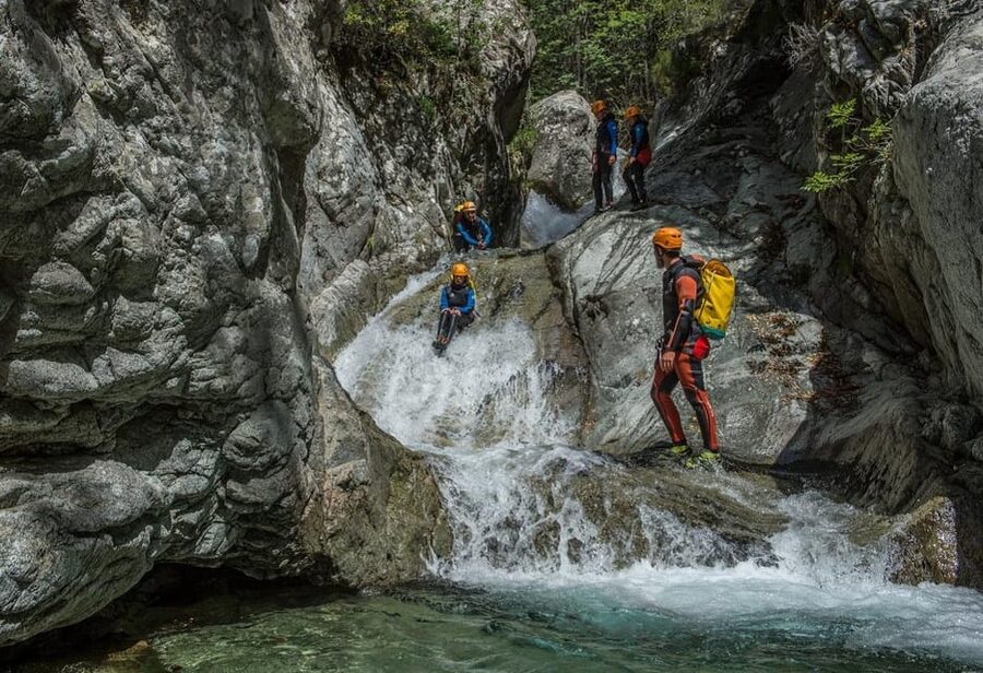 Corte Region: Fun Canyoning Verghellu - The zip line, waterfall, and ancient caves