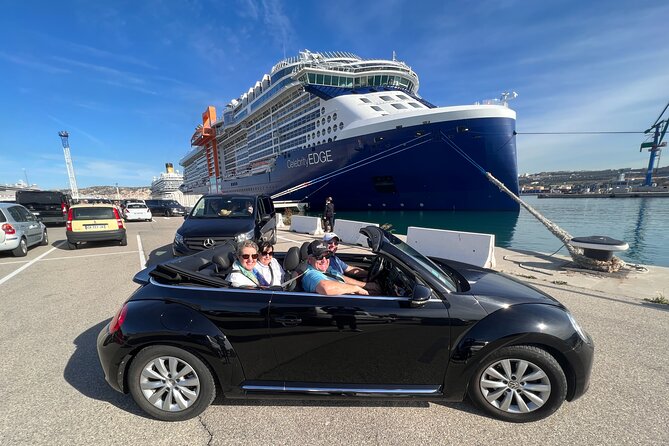 Drive by cabriolet from Marseille cruise port to cassis - Marseille’s Old Port, Prado, and City Landmarks