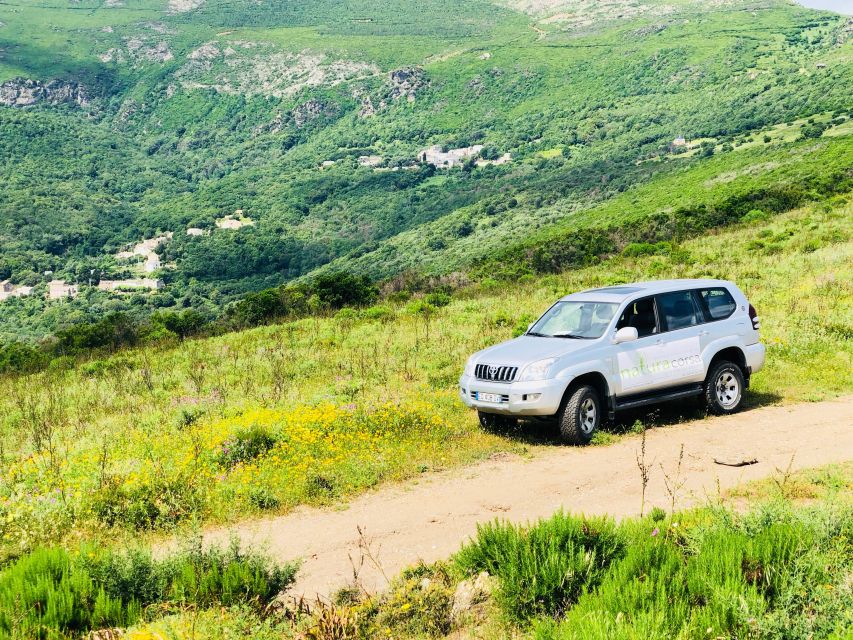 From Calvi: 4x4 Day Tour Mountain & Agriates' Saleccia Beach - Starting from Calvi and heading into the hills