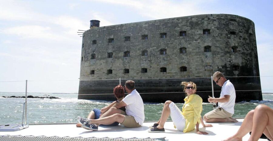 From La Rochelle: Sailing Cruise to Fort Boyard - Crossing La Rochelle Bay beneath the towers
