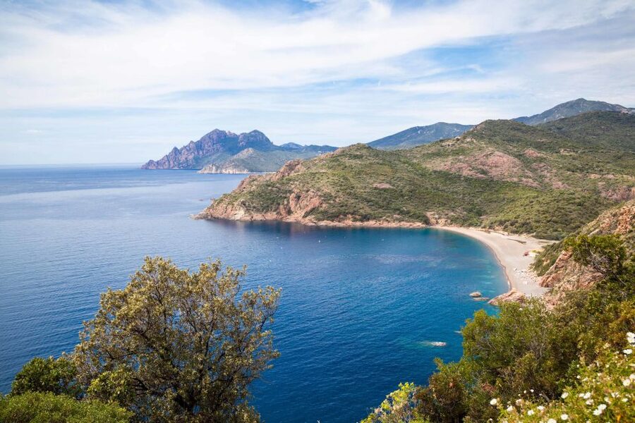 From Porto: Boat tour to the Calanches of Piana & Capo Rosso - Ficajola Beach, a cove seen from the sea