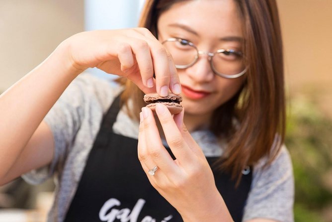 Macaron Bakery Class at Galeries Lafayette Paris - Making the chocolate and pistachio fillings