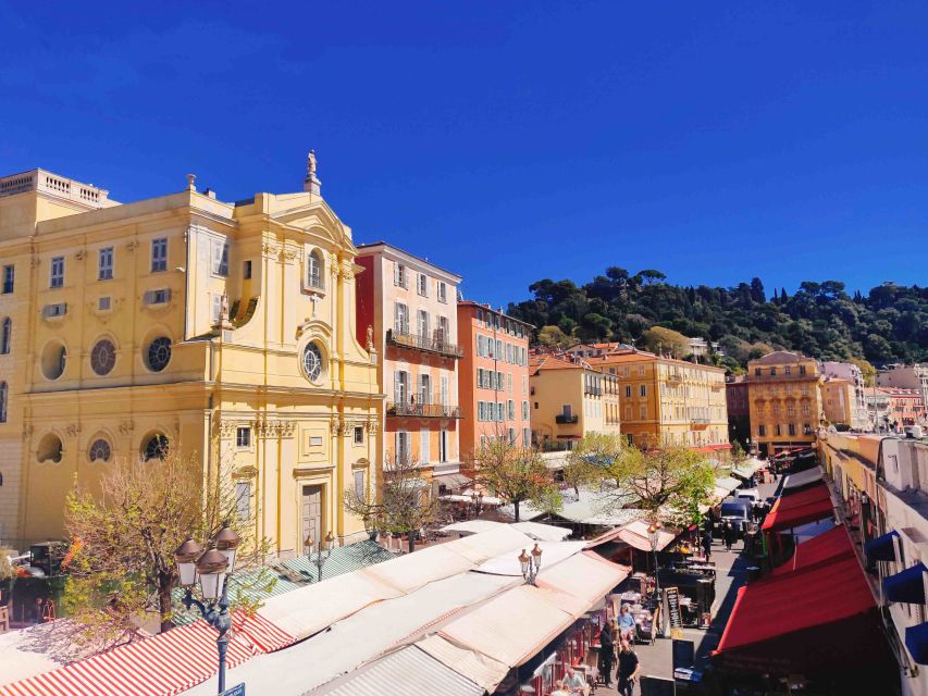 Nice Old Town and Castle Hill: Guided Cultural Walking Tour - Cours Saleya market, flowers, food, and a useful pause