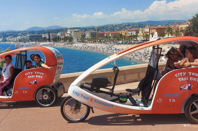 Nice: Visit of Nice by electrically assisted bike taxi 1 hour. - Guides, Safety, and the Private Format