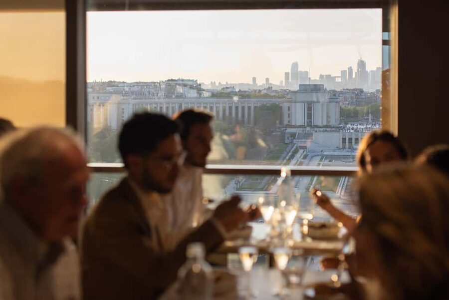 Paris: Early Dinner at Madame Brasserie in the Eiffel Tower - Taking the lift to the first floor
