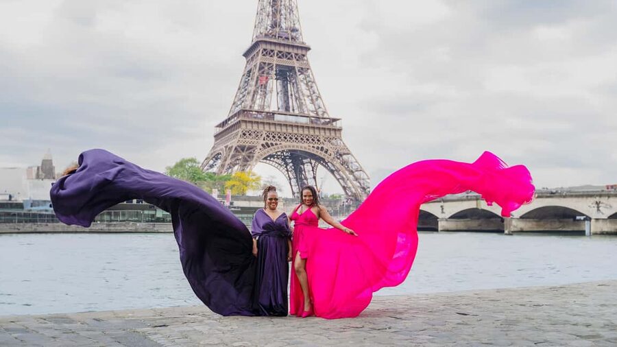 Paris: Eiffel Tower Flying-Dress Photoshoot jonadress - Is $330 good value for two people?