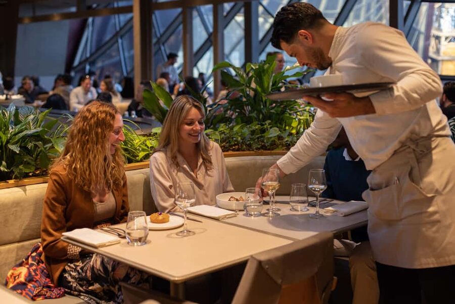 Paris: Elegant Dinner with Drinks in the Eiffel Tower - Riding the elevator to Madame Brasserie