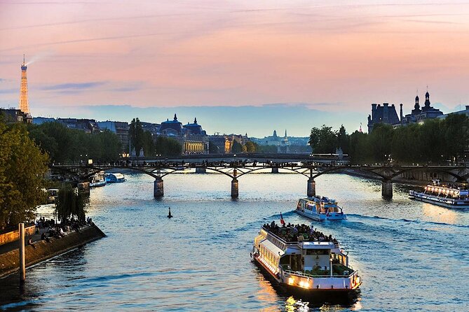 Paris: Seine River Sightseeing Sunset Cruise with Champagne - Notre-Dame from the south bank