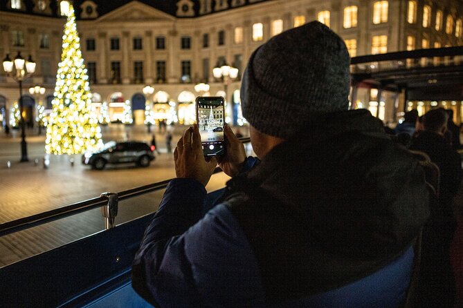 Paris Tootbus Festive Christmas Lights Tour - Arc de Triomphe from the upper deck