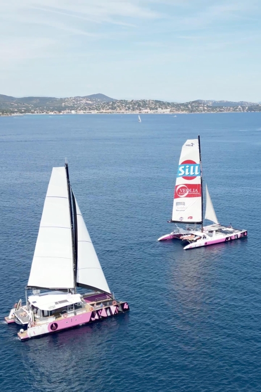Saint Tropez: Evening Catamaran Party with Welcome Drink - Food boards and drinks from the bar